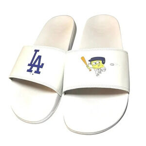 NWT ISlides Unisex LA Dodgers/Spongebob Motto Slides  Size Men- 9/10,Women 11/12